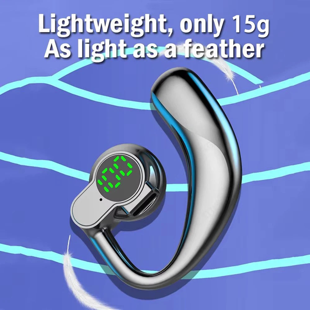Singel Ear Bluetooth 5.4 Ear Hook Headphone OWS Wireless Earphone HiFi Stereo Noise Reduction Headset Waterproof Sports Earphone