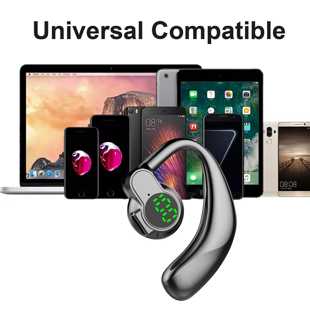 Singel Ear Bluetooth 5.4 Ear Hook Headphone OWS Wireless Earphone HiFi Stereo Noise Reduction Headset Waterproof Sports Earphone