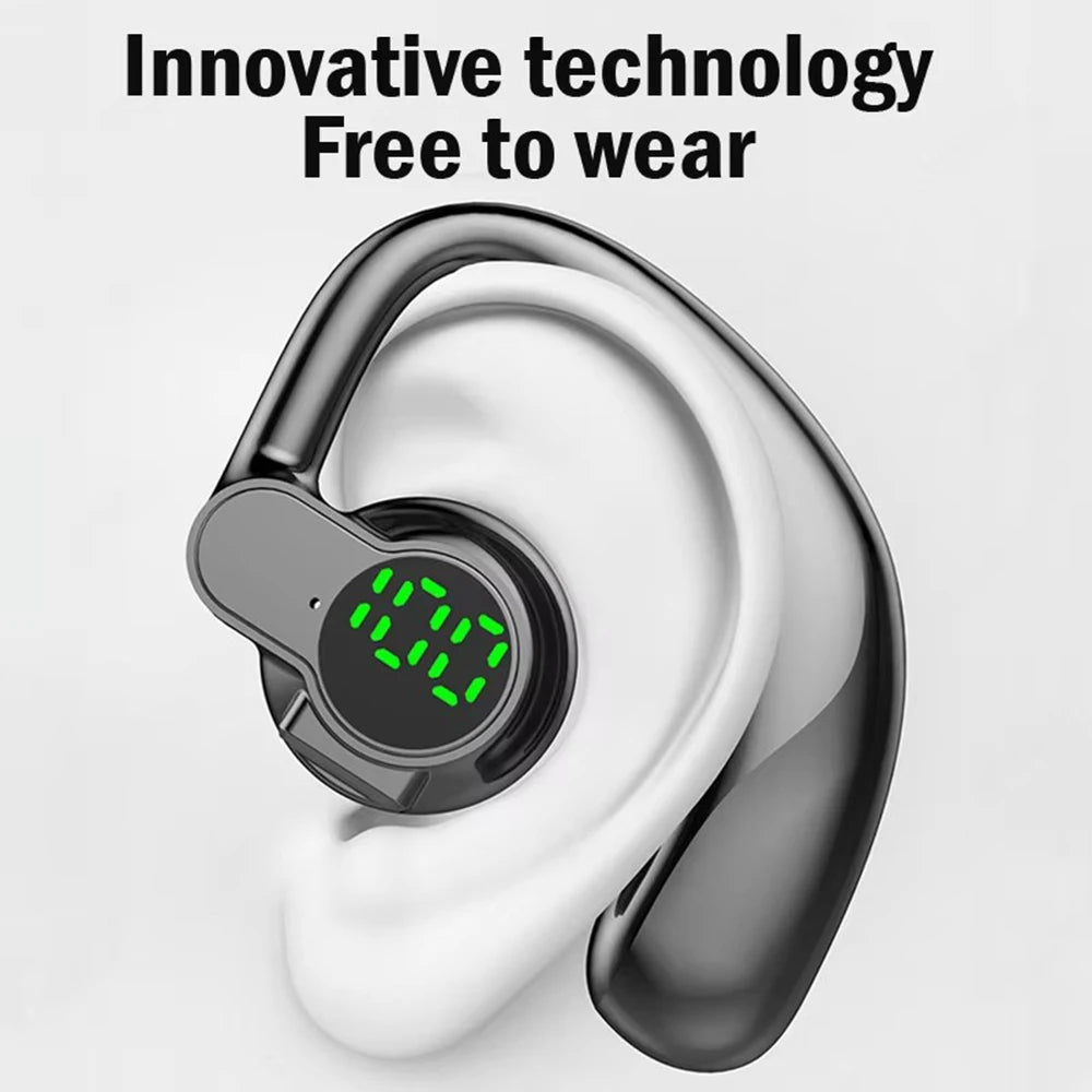 Singel Ear Bluetooth 5.4 Ear Hook Headphone OWS Wireless Earphone HiFi Stereo Noise Reduction Headset Waterproof Sports Earphone