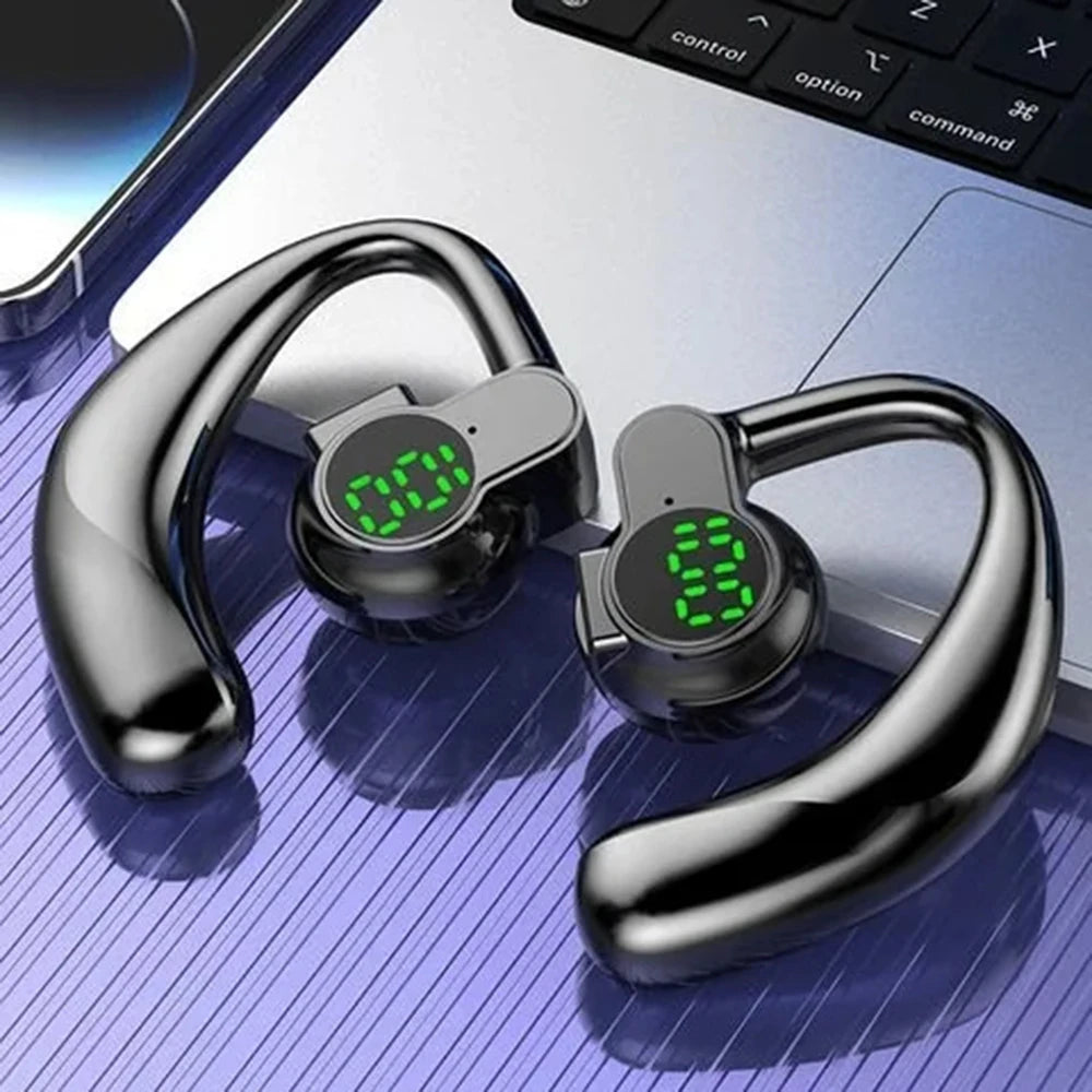 Singel Ear Bluetooth 5.4 Ear Hook Headphone OWS Wireless Earphone HiFi Stereo Noise Reduction Headset Waterproof Sports Earphone