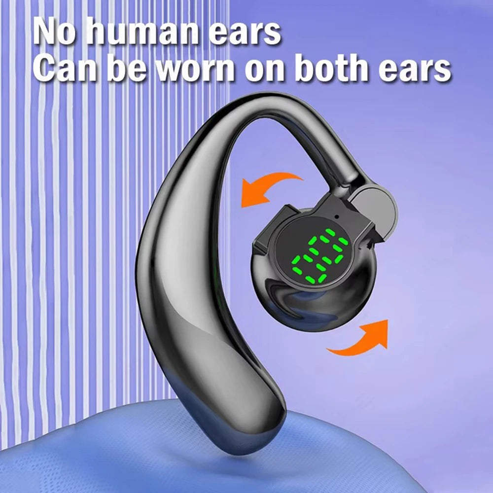 Singel Ear Bluetooth 5.4 Ear Hook Headphone OWS Wireless Earphone HiFi Stereo Noise Reduction Headset Waterproof Sports Earphone